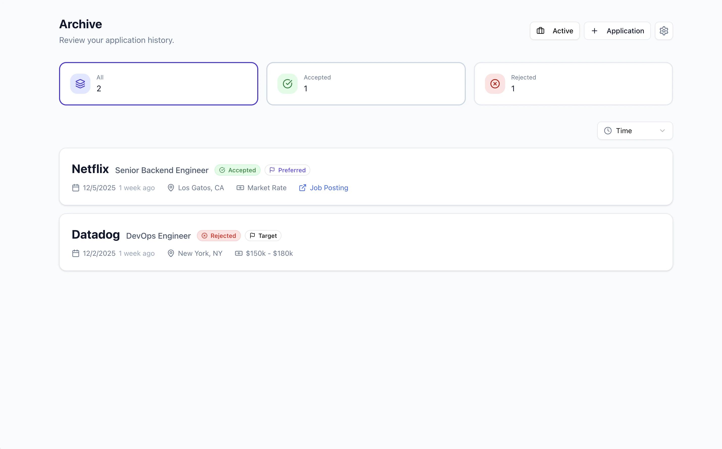 Archive management view
